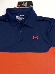 Under Armour Golf Shirt Mens S Color Block Polo 1355485 blue orange NWT $55