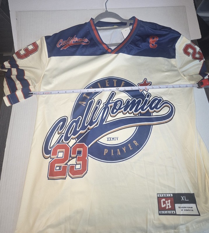 Sports CH Division Player 23 California V-Neck Jersey XL Cream/Blue/Red gallery
