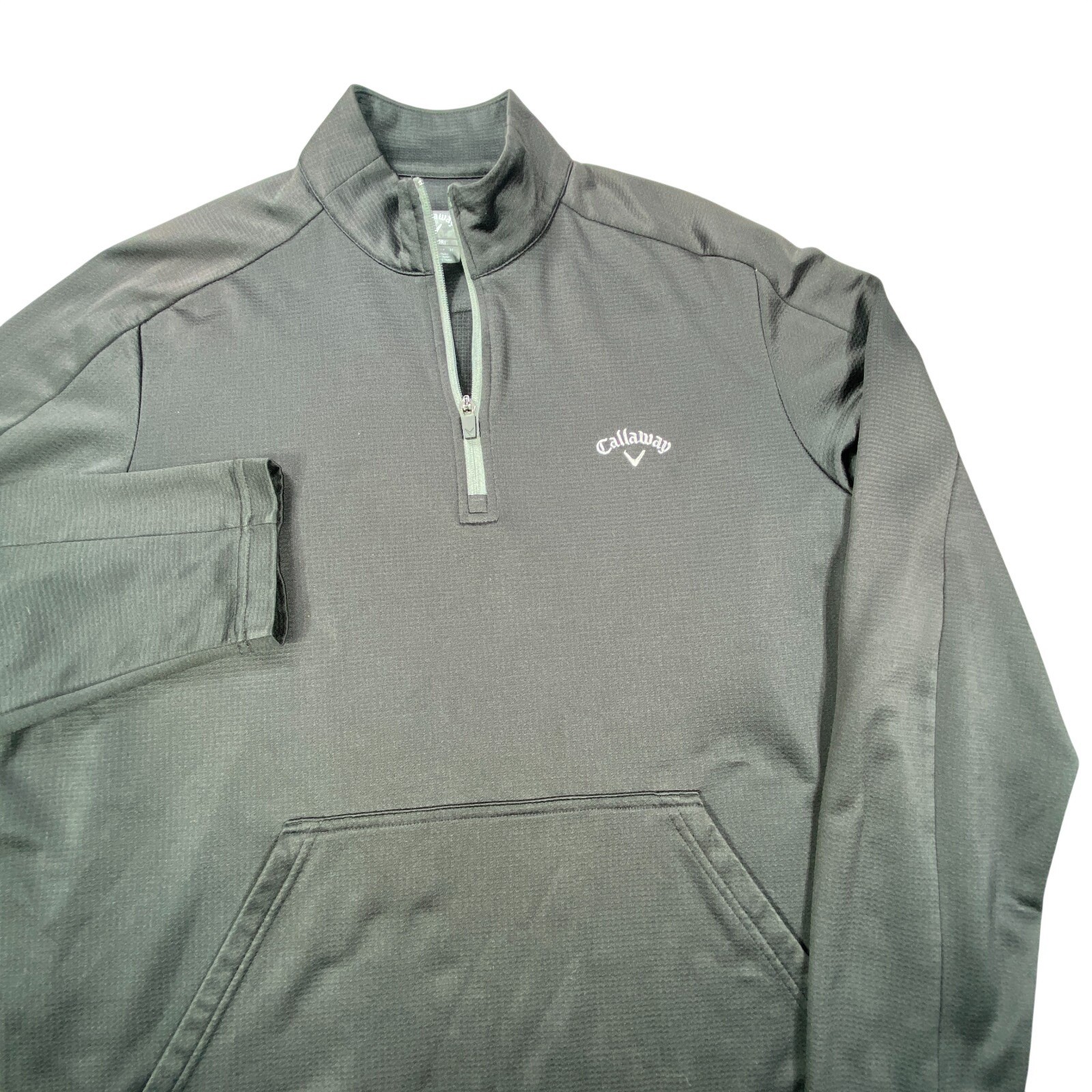 Callaway Sweatshirt Mens M Black Opti-Dri Pullover Golf 1/4 Zip Mock Neck Pocket gallery