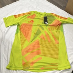 adidas Men’s Yellow Orange Green Graphic Jersey T-Shirt Lightweight V Neck