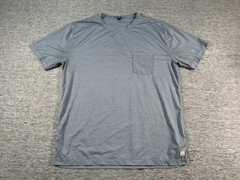 Vuori Tradewind Performance Shirt Mens Extra Large Blue Shot Sleeve Stretch V109