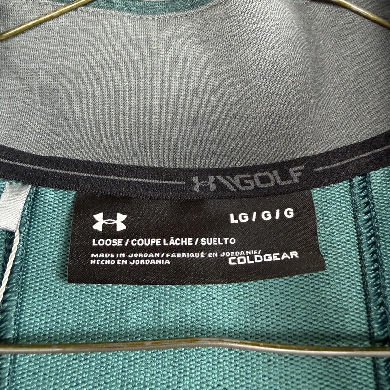 Under Armour Pullover Mens Large Green ColdGear Golf 1/4 Zip Thermal Long Sleeve gallery