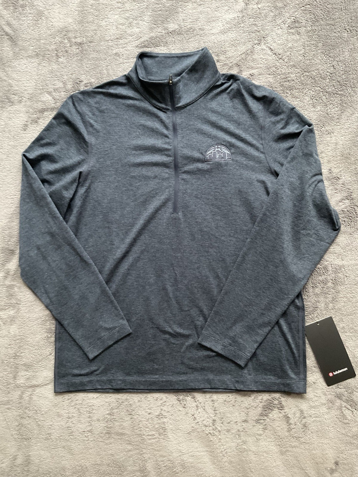 Lululemon Soft Jersey Half Zip Men’s Size Large Heathered Blue Pullover NWT gallery