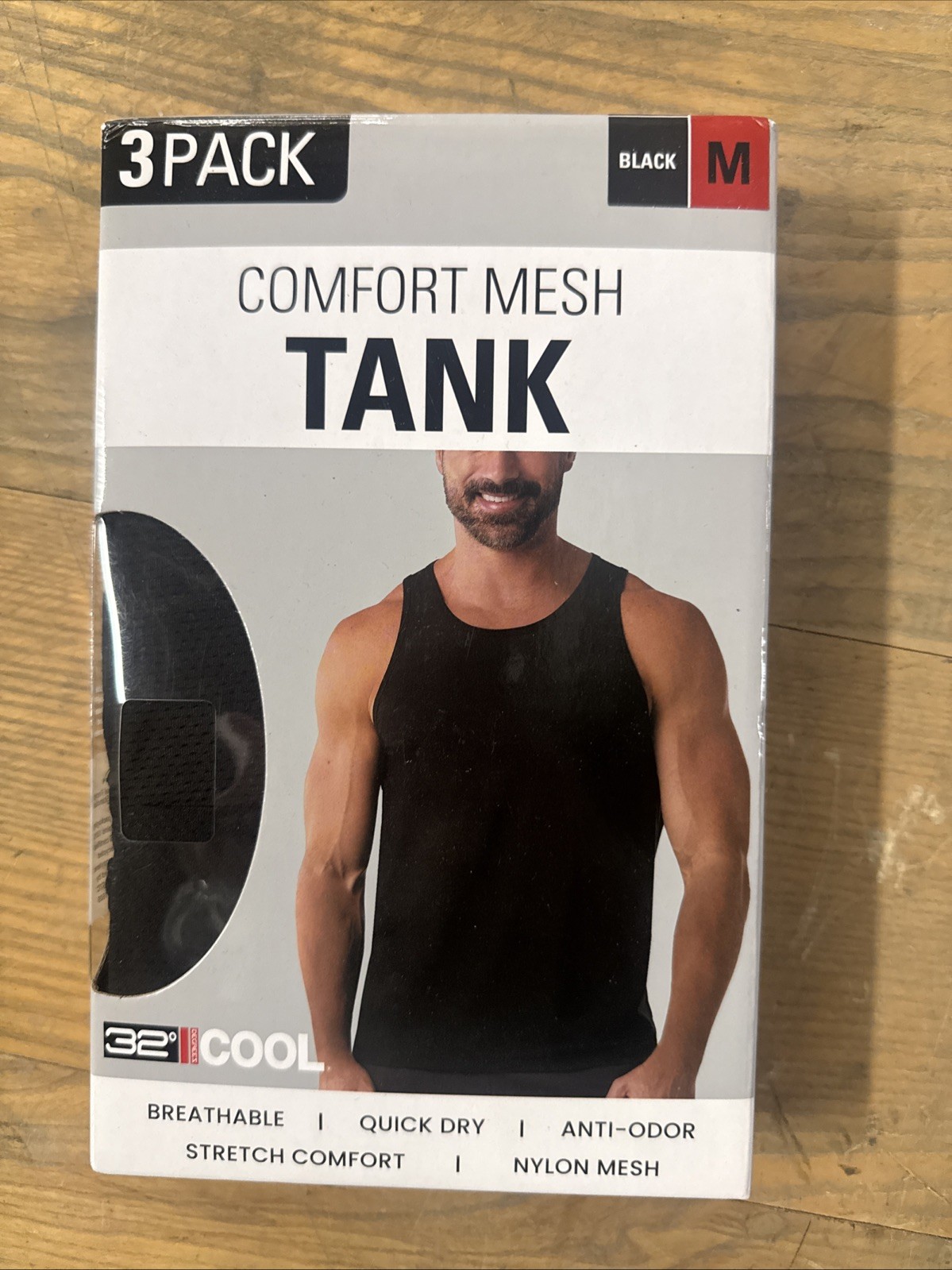 32 Degrees Cool Men's Comfort Mesh Tank, 3-Pack | Black | Medium gallery