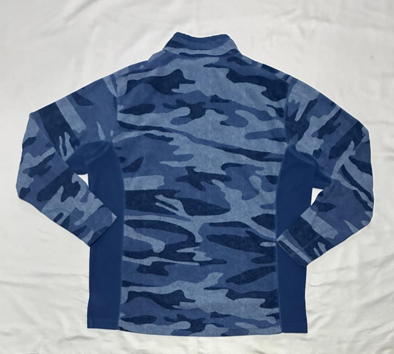 Columbia Pullover Mens XL Blue Camo 1/4 Zip Long Sleeve Fleece Hiking Outdoor gallery
