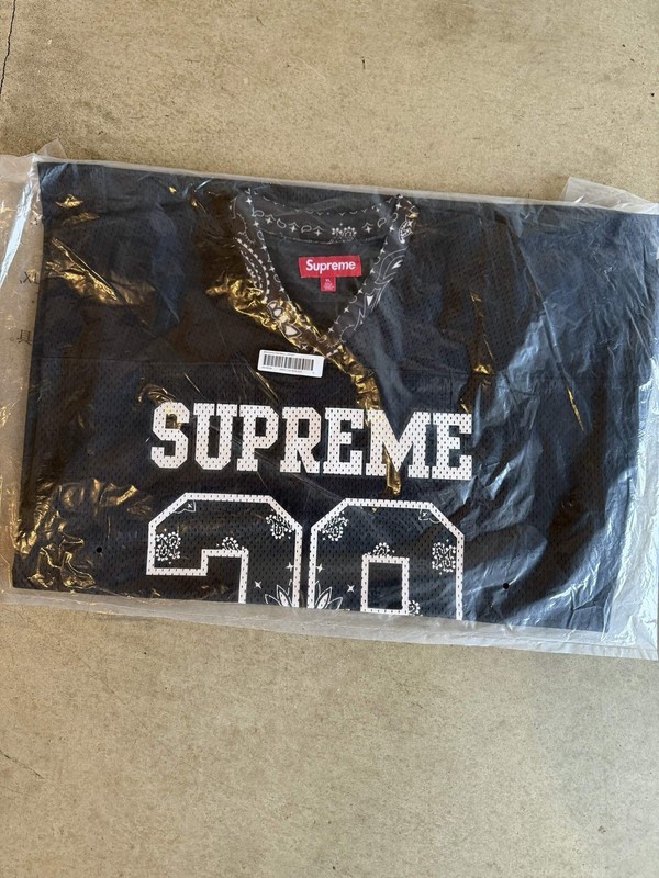 Supreme Bandana Football Jersey Black Size Large Brand New gallery