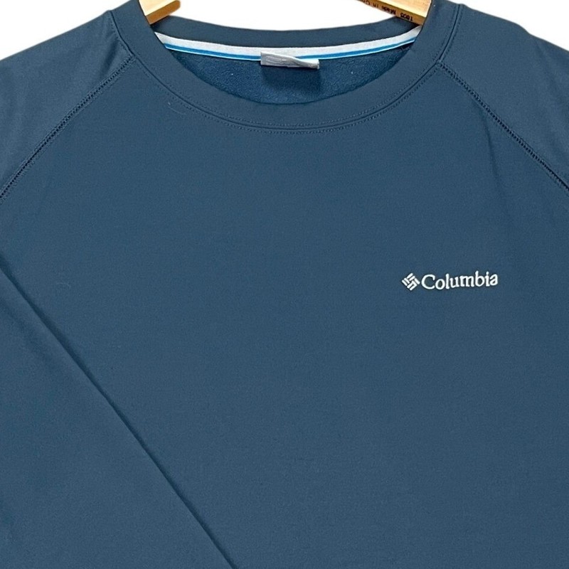 Columbia Pullover Mens Large Blue Long Sleeve Stretch Performance Fleece EUC gallery