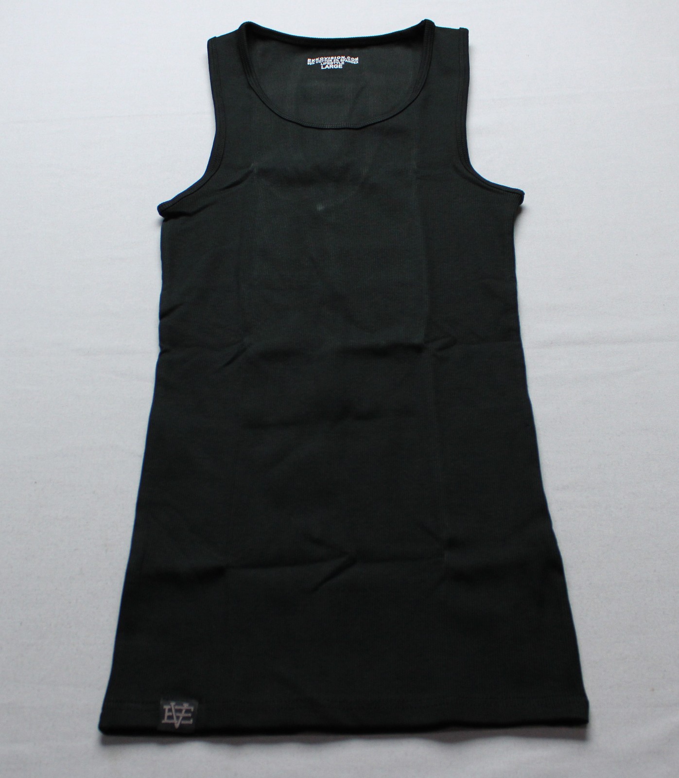Ekkovision Men's Solid Ribbed Lifestyle Beater Tank Top EJ3 Black Large gallery