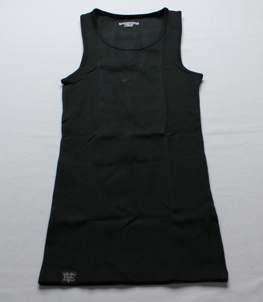 Ekkovision Men's Solid Ribbed Lifestyle Beater Tank Top EJ3 Black Large