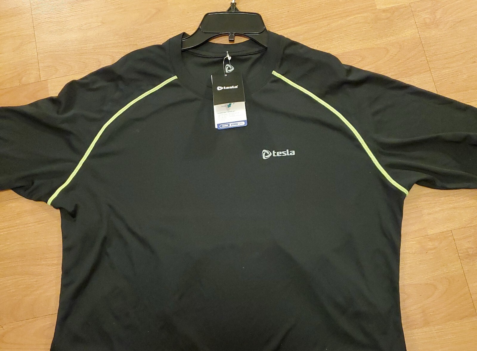 TESLA TRAINING HYPER DRI MENS BLACK SHIRT SZ LARGE New gallery