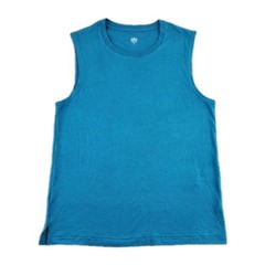 ALO Yoga Shirt Mens Small Blue Sleeveless Tank Top Muscle Logo Adult A29
