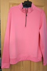 Dunning Golf 1/4 Zip Long Sleeve Pullover Men Medium Pinkish Orange