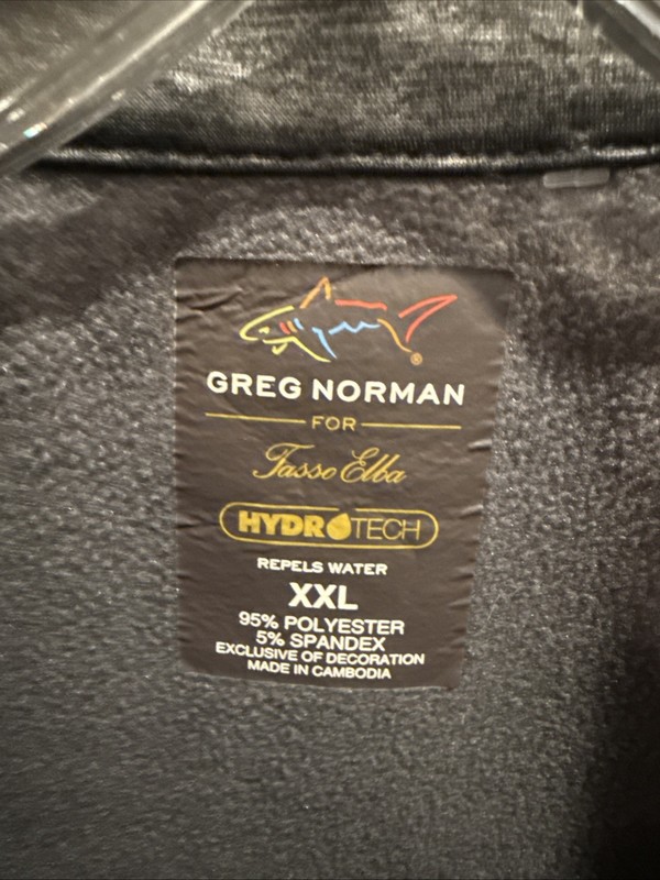 Greg Norman Shirt Jacket XXL Black Quarter Button Pullover Hydro Tech Repels H20 gallery