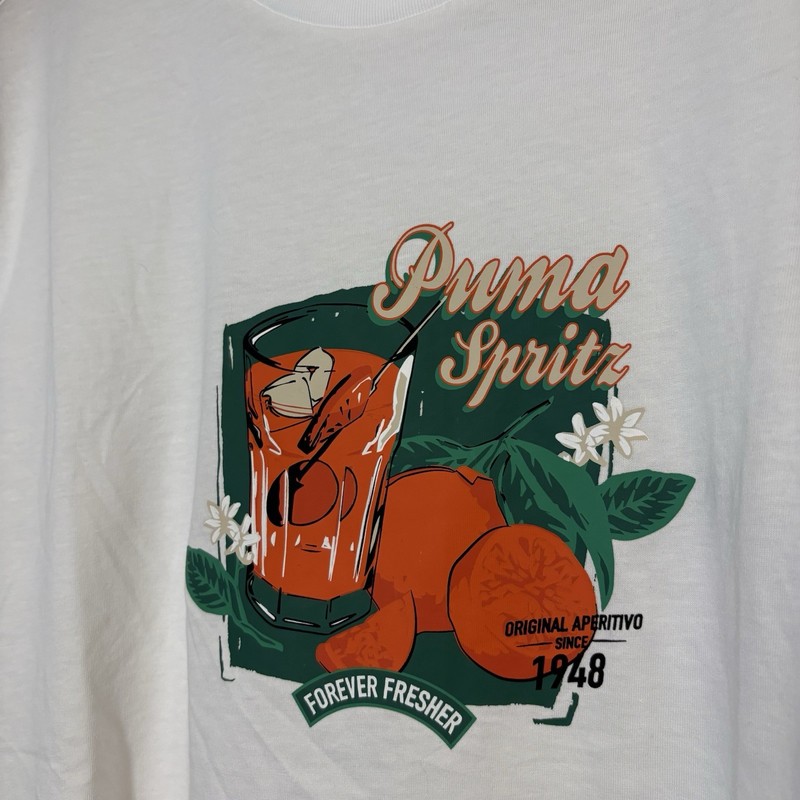 PUMA Men's Lightweight Crew Active Tee T-Shirt Short Sleeve Logo White XL Adult gallery