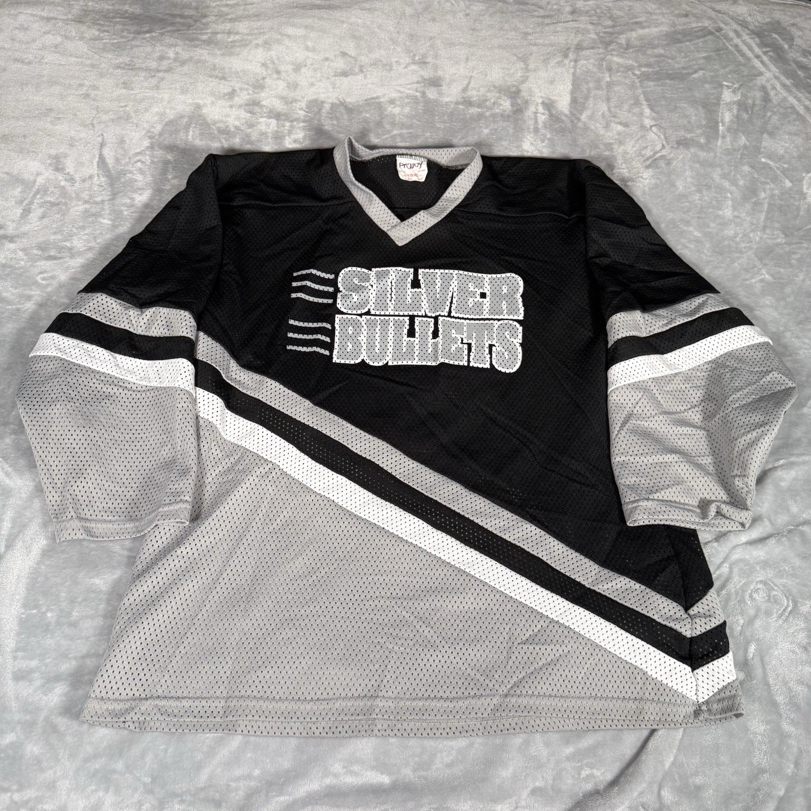 Vintage Silver Bullets Hockey Jersey Mens XL ProJoy Made In Canada Black gallery