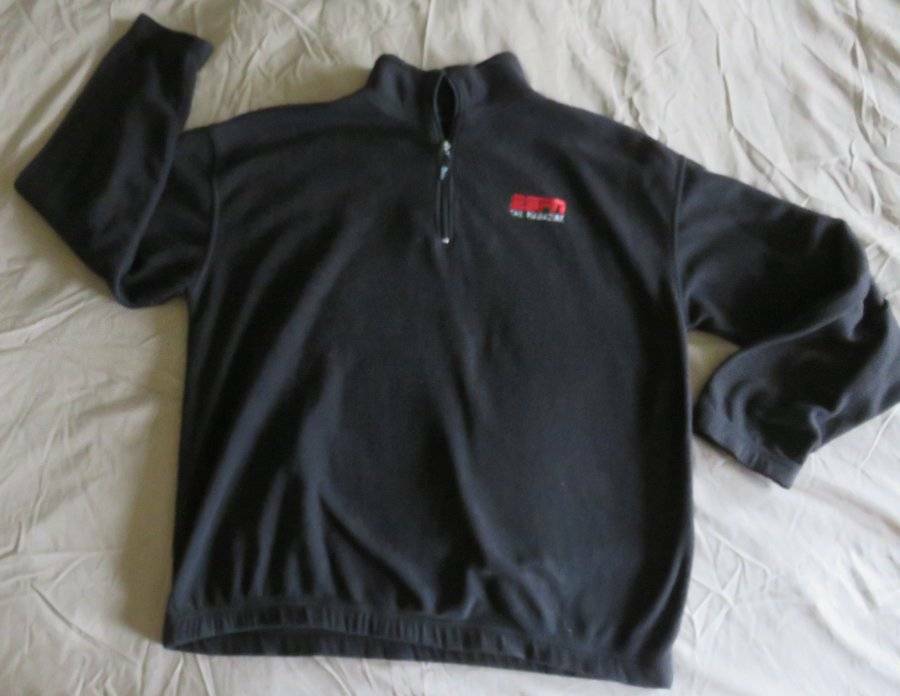 ESPN Magazine Black FLEECE 1/4 Zip Pullover SHIRT Adult Men's Sz XL Sports Warm