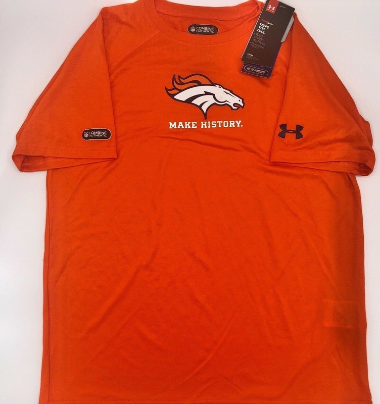 Under Armour Denver Broncos NFL Combine Heat Gear Youth YXL Make History Top gallery