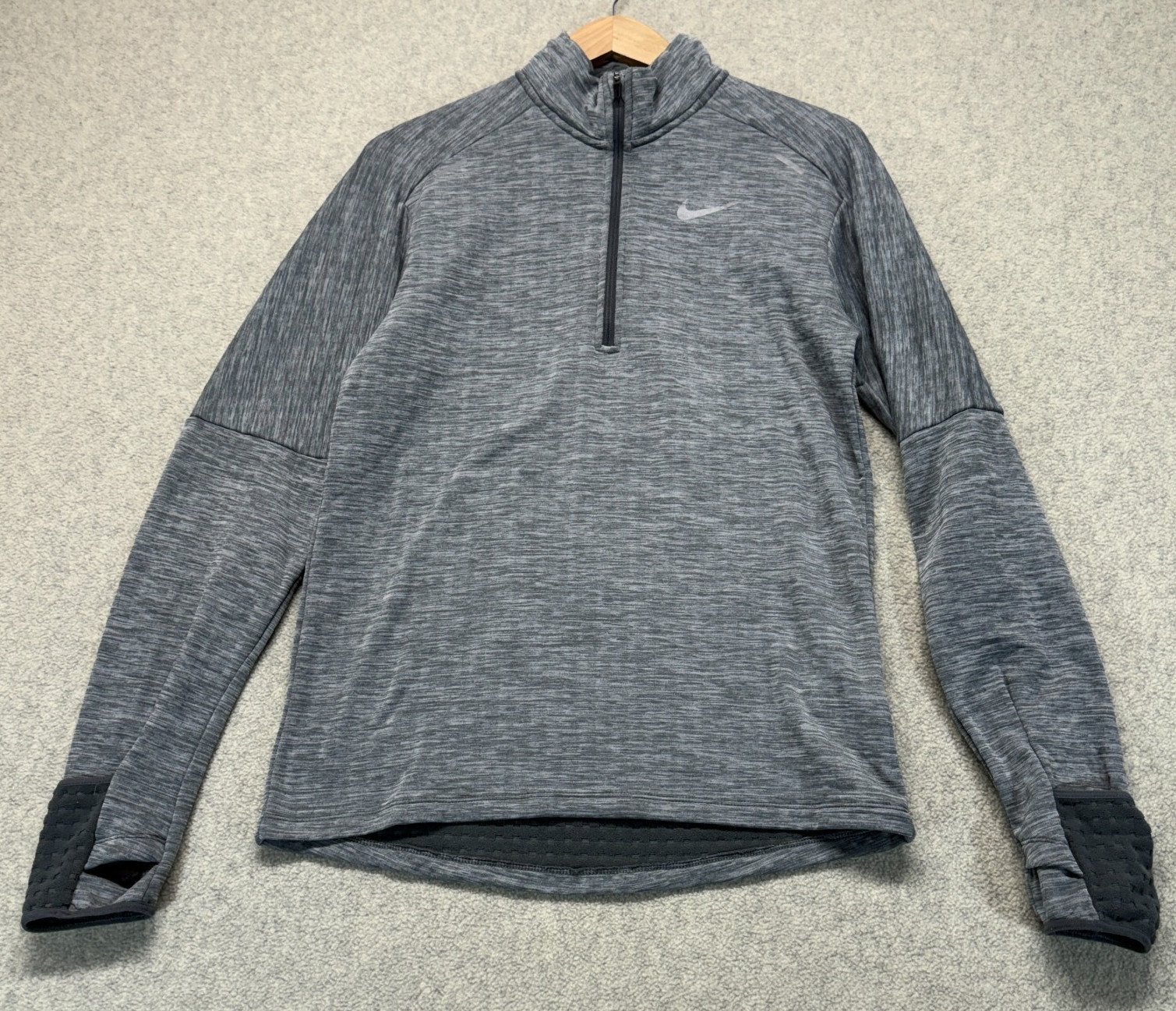Nike Mens Sphere Element 1/2 Zip Running Top Gray Long Sleeve Logo Pullover S gallery