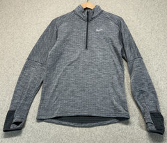 Nike Mens Sphere Element 1/2 Zip Running Top Gray Long Sleeve Logo Pullover S