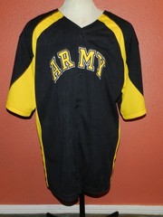 Army Strong Sewn Baseball Jersey Men’s Size XL Black Yellow