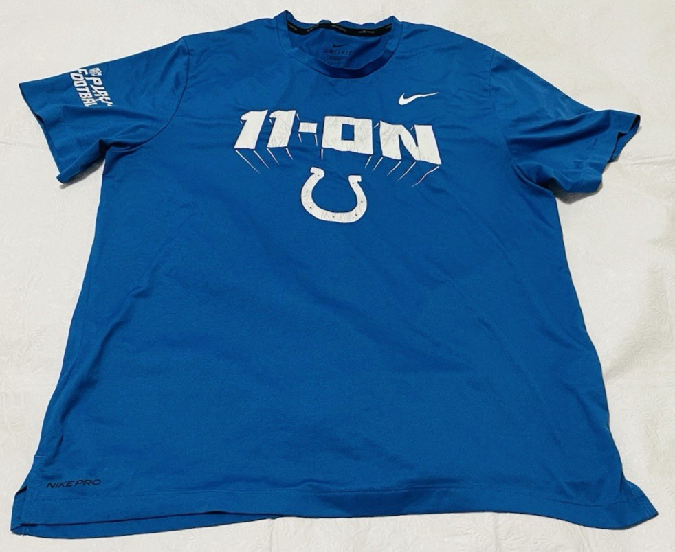 Nike Indianapolis Colts Shirt Pro Training Compression Men L Short Sleeve 11-ON gallery