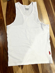 men’s aussiebum white singlet shirt small