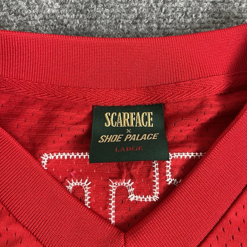 Shoe Palace X Scarface Tony Montana Jersey Adult Large Red White 83 Mens gallery