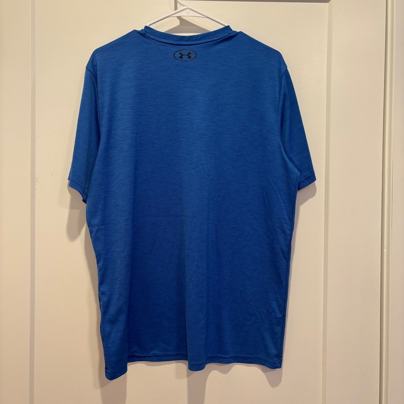 Under Armour Mens HeatGear Tech V-Neck T-Shirt Blue Heather Short Sleeve Large gallery