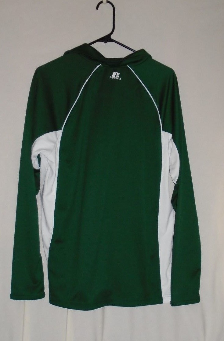 RUSSELL Team Issue Ohio Polyester 3 button Polo Style Green Shirt sz med gallery