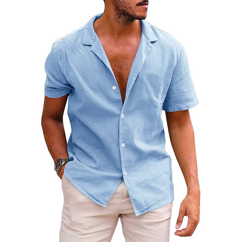 Men's Casual Button Down Short Sleeve Beach Shirt Lightweight and Breathable gallery