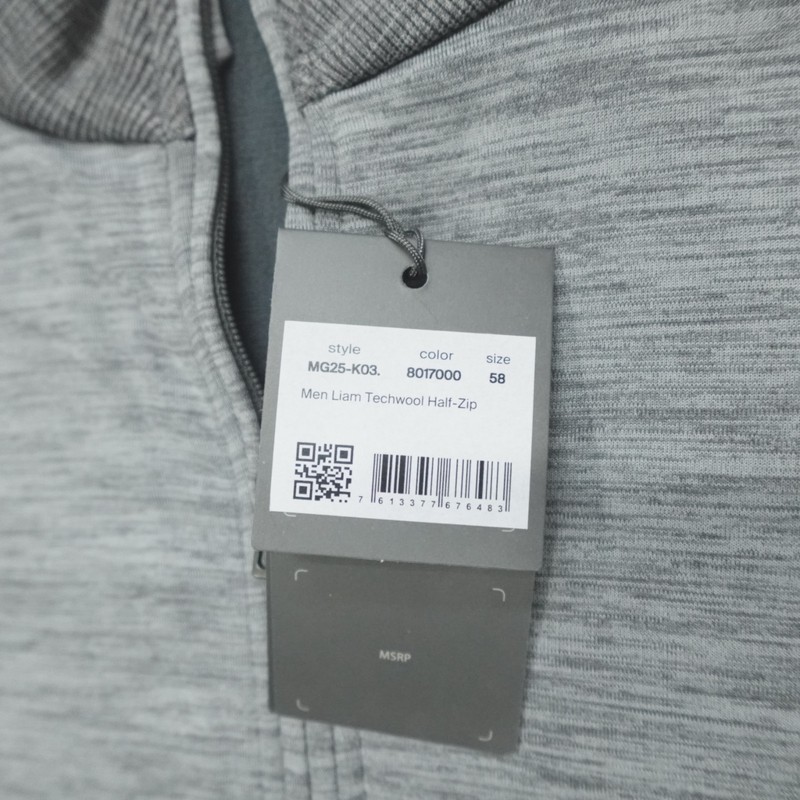 KJUS Liam TechWool Half Zip Pullover Men's Slim Fit Size 2XL Grey Melange $249 gallery