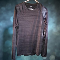 Men’s Large Zone Pro Black Long Sleeve Wicking Tee Shirt Athletic