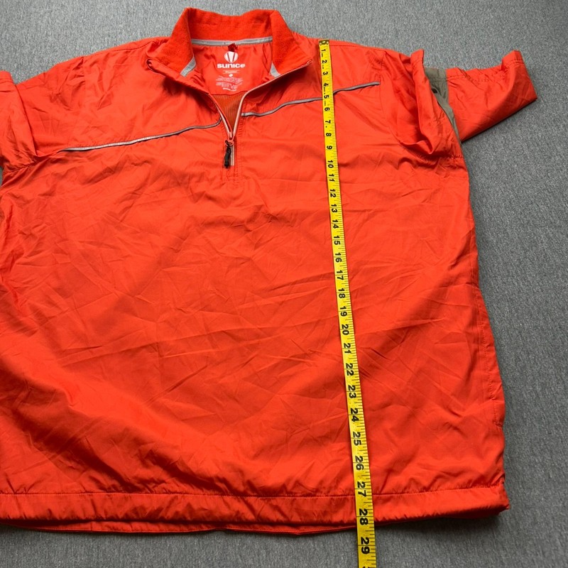 Sunice 1/4 Zip Short Sleeve Rain Gear Golf Top Windbreaker Mens Large Orange gallery