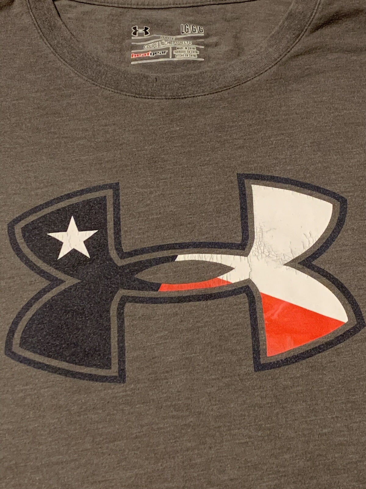Under Armour Heat Gear Red White Blue Flag Shirt Adult Large gallery