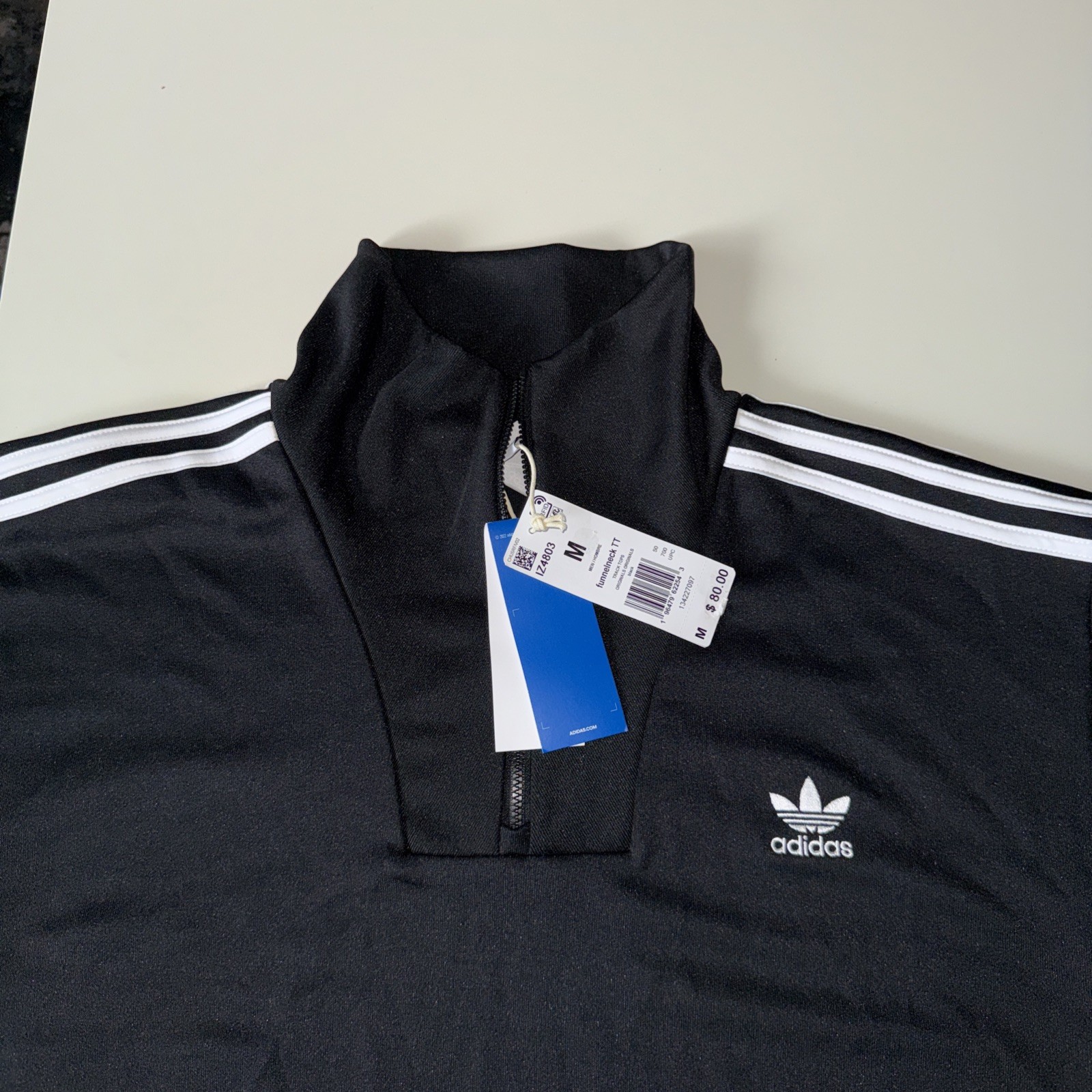Adidas Adicolor Funnel Neck Track Top Jacket Pullover Men Size M IZ4803 Black gallery