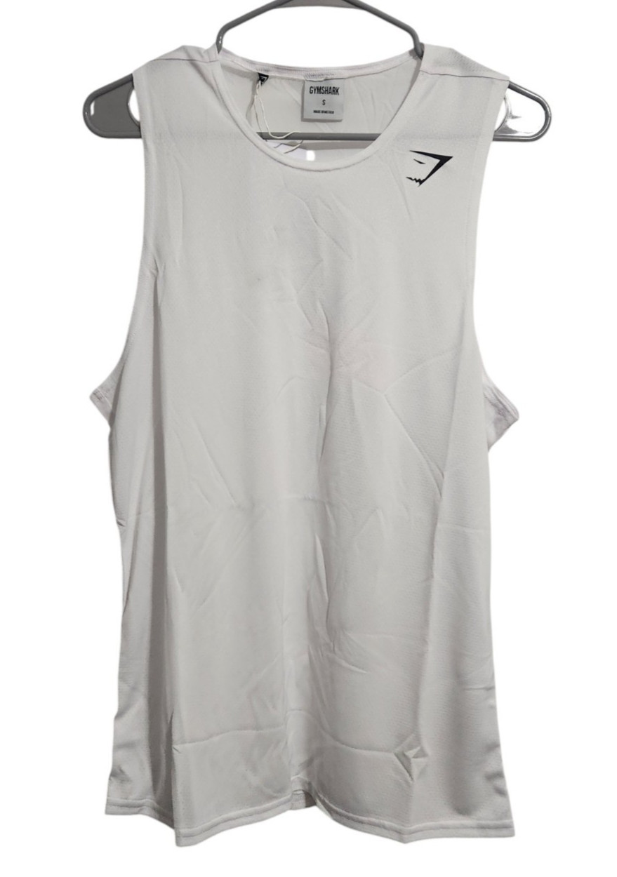 Gymshark Mens S Slim Fit Arrival Tank Sleeveless Shirt White Gym Workout gallery
