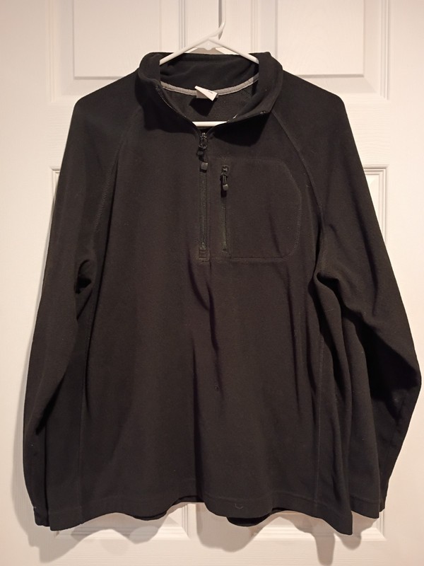 STARTER Men's Size LARGE (42-44) Black Fleece long sleeve 1/4 zip up shirt gallery