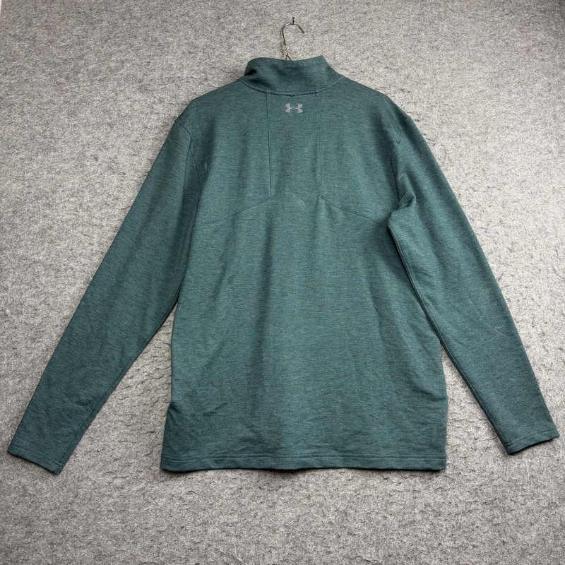 Under Armour Pullover Mens Large Green ColdGear Golf 1/4 Zip Thermal Long Sleeve gallery