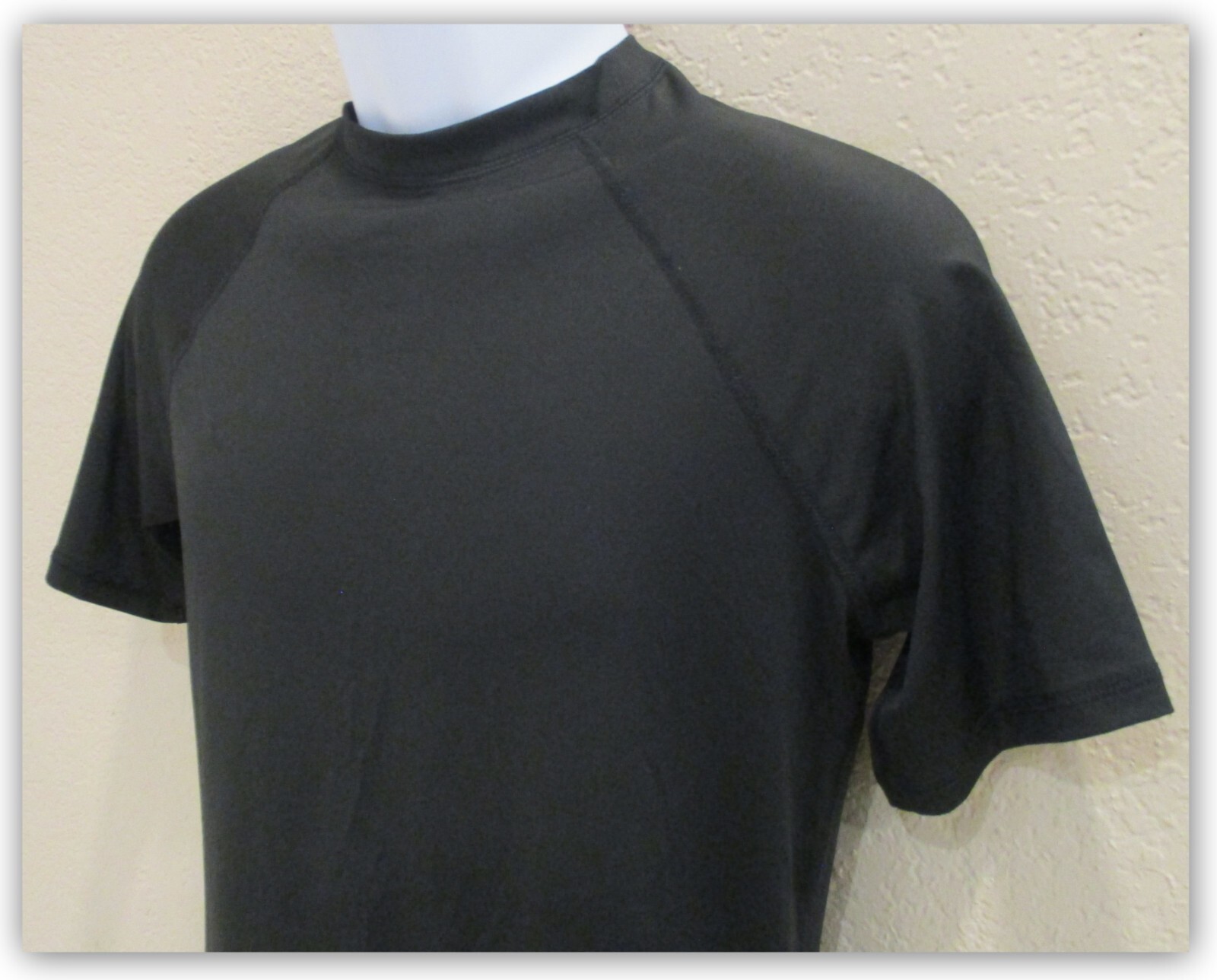 Men's Slim Fit Short Sleeve Rash Guard Swim Shirt - Goodfellow & Co Black SMALL gallery