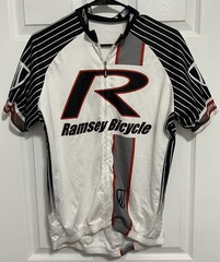 V-Gear Ramsey Bicycle Cycling Jersey Men’s XL White Black Full Zip Activewear