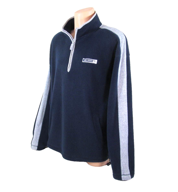 POLAR DOGS High Tech Gear XL Navy-blue 1/3-Zip Long Sleeve Pullover Fleece Top gallery