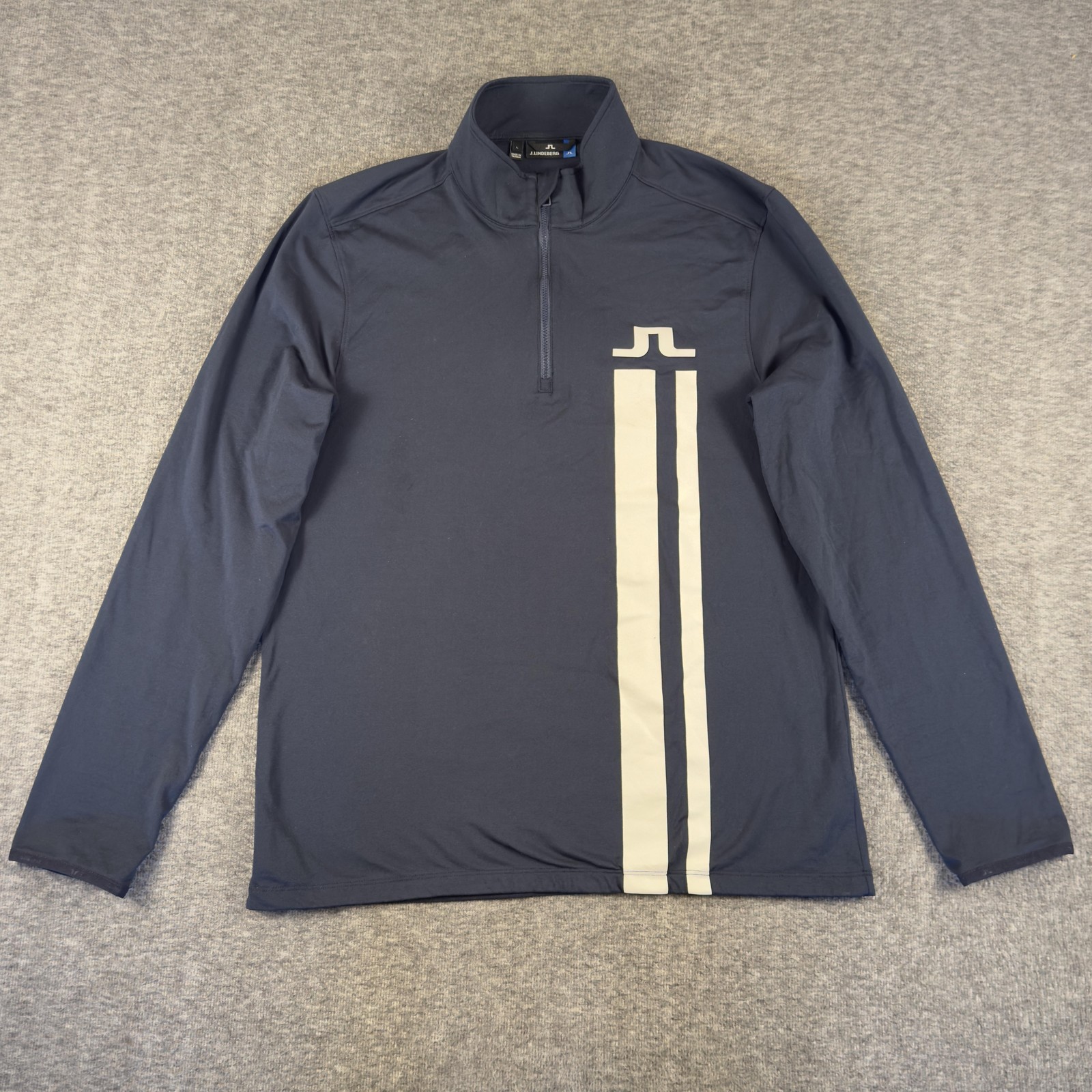 J.Lindeberg Pullover Mens Large Blue Bose-Light Mid 1/4 Zip Long Sleeve Golf gallery
