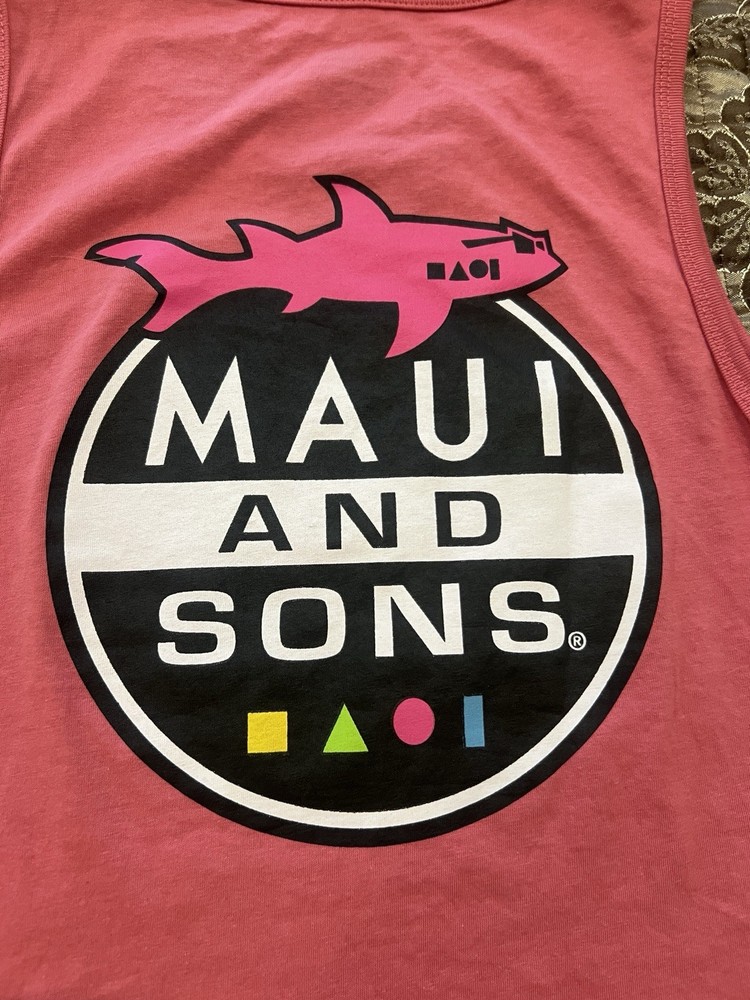 Maui and Sons Dusty PinK Tank Top Size S Men Size M Women NWOT