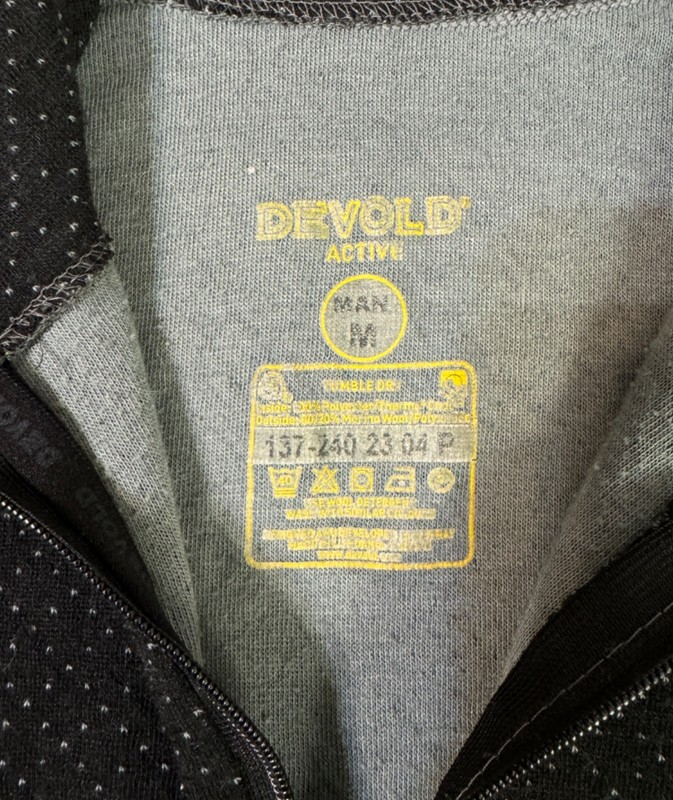 Devold Norway Merino Wool Zip Neck Top Thermal Base Layer Long Sleeve Men Size M gallery