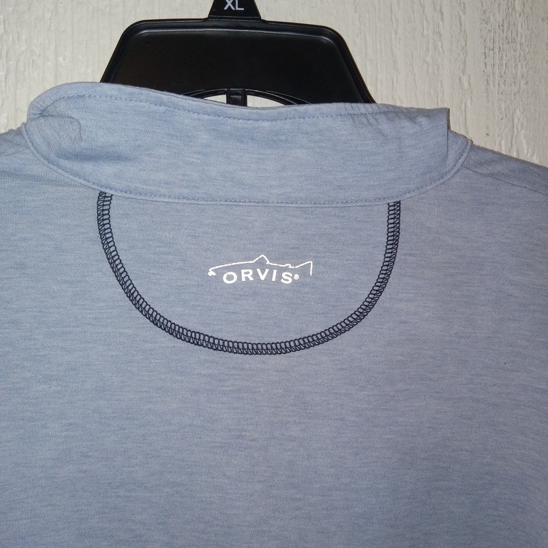 Orvis Trout Bum 1/4 Zip Long Sleeve Pullover Men L Light Blue Outdoor LIFESTYLE gallery