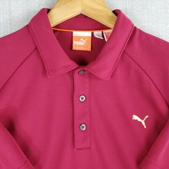 PUMA GOLF Size Large Mens Stretchy Performance Golf Polo Shirt Burgundy Wicking