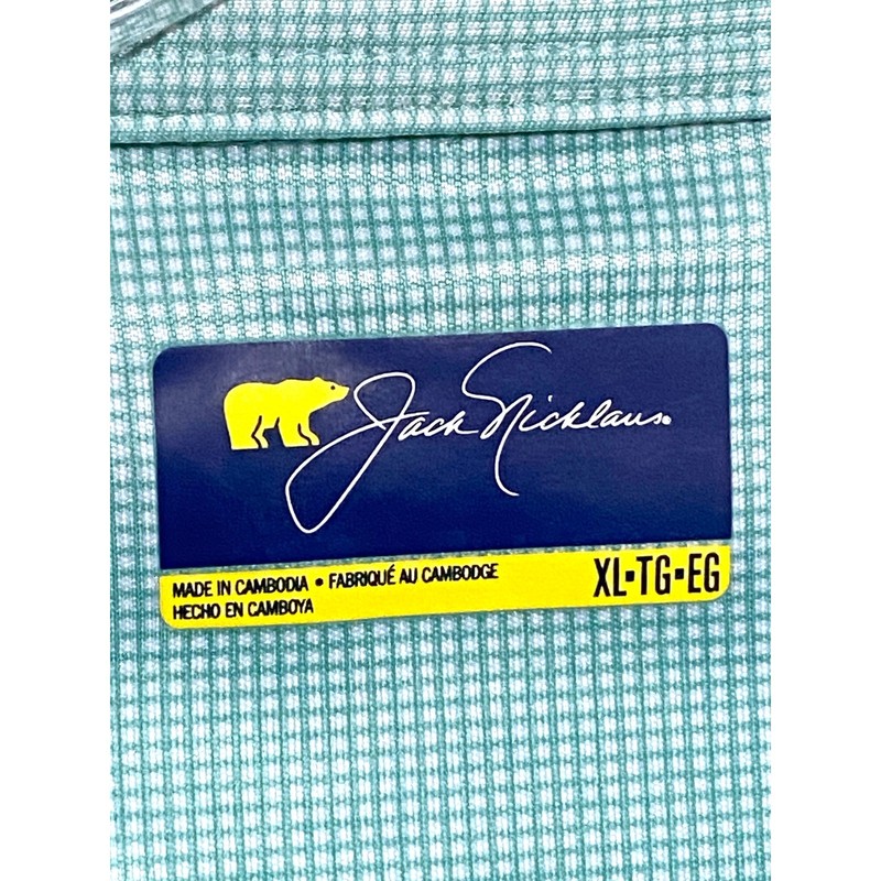 Jack Nicklaus Golden Bear Polo Shirt Mens XL Checkered Preppy Golf Athleisure gallery