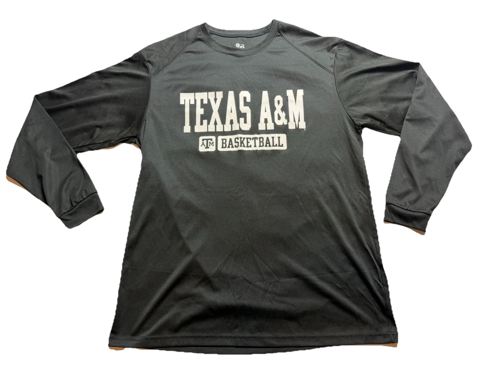 Texas A&M Aggies Basketball LS Athletic Performance A4 Black Shirt L Badger B063 gallery