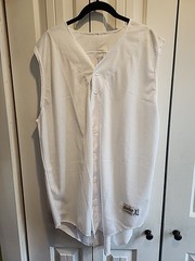 Mens Eastbay White Mesh Button Up Sleeveless Jersey Size XLarge