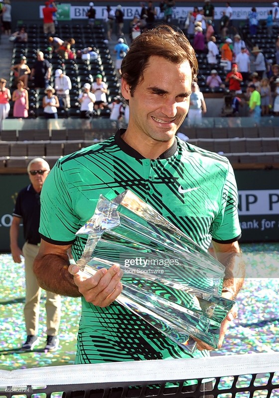 Nike Roger Federer RF 2017 Indian Wells Miami Henley Polo Tennis Shirt ON Nadal gallery